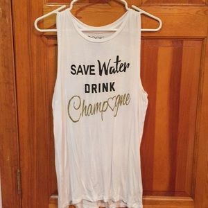 "Save water drunk champagne" tank